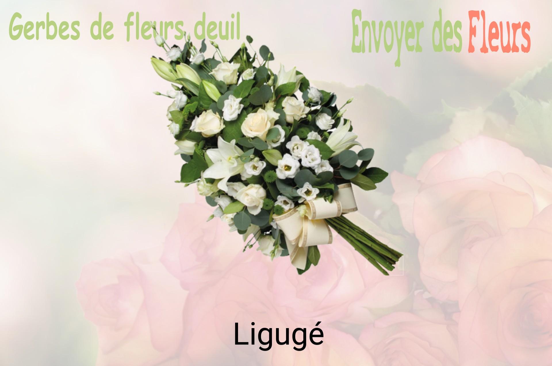 Gerbe de fleurs de deuil livrée à Ligugé